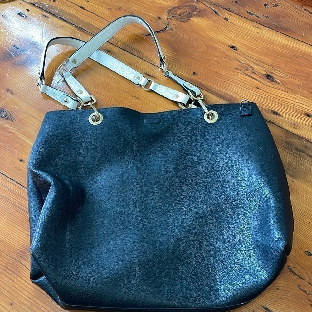 Calvin Klein black and white with gold detail medium tote bag
